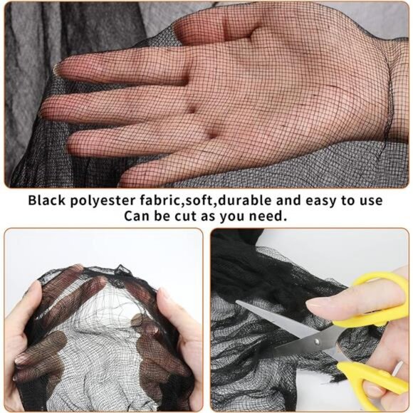 355" x 79" Halloween Creepy Cloth + Spider Web Halloween Decorations - Picture 6 of 8